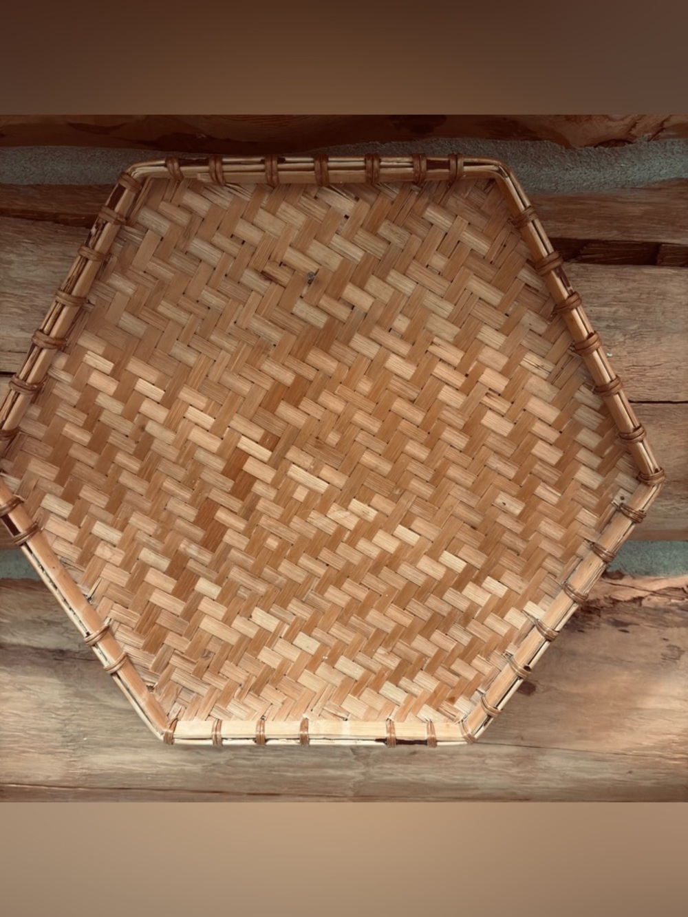 Vintage Hexagonal Trays Tight or Loose Weave